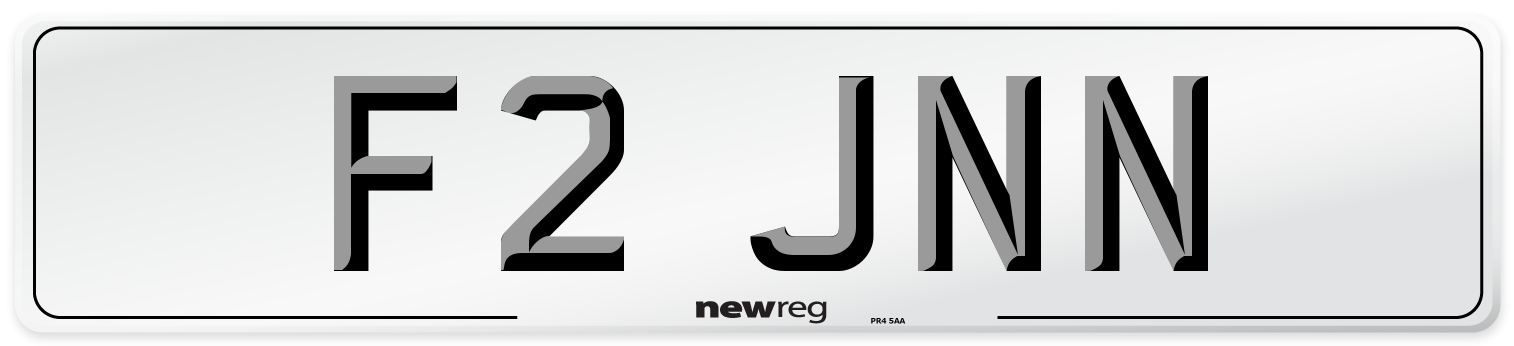 F2 JNN Number Plate from New Reg